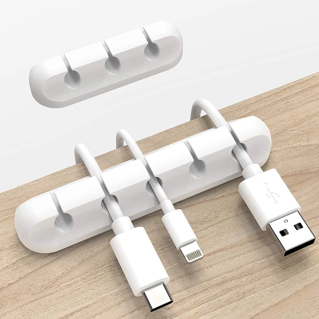 Organisateur de câble Siliconen USB câble enrouleur de bureau Clips de  gestion de