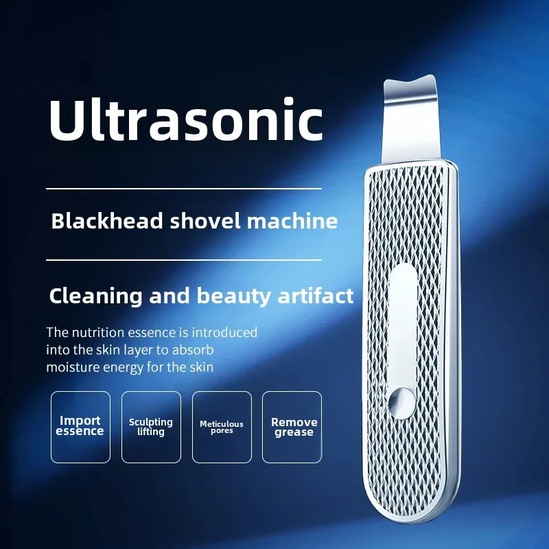 Cross-Border Bestseller Red Blue Light Ultrasonic Skin Cleansing Tool EMS Blackhead Removal Facial Pore Cleaning Machine