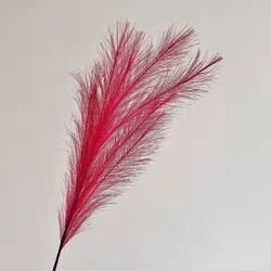 Artificial Pampas Reed Grass Faux Firework Flower Spray for Elegant Decor and Photography Prop (Burgundy)