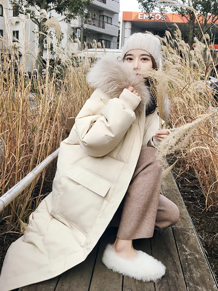 

2023 Women Double Sided Down Long Jacket Winter Turtleneck Coat Warm Parkas Snow Outwear Oversized Long Winter Jacket