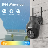 ANRAN – caméra de Surveillance extérieure 3MP, Compatible avec Alexa, WiFi 2.4G, sans fil, batterie solaire, projecteur, détection de mouvement PIR 6