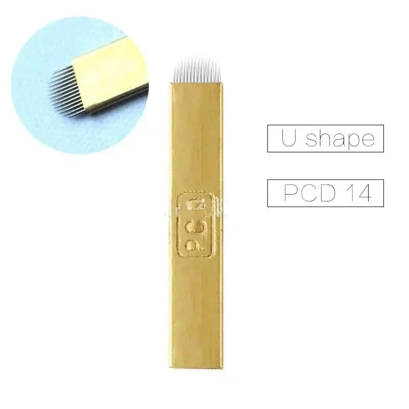 

100pcs 14 U needles Circular arc needle blade Manual tattoo pen's needle blade microblading needle blade