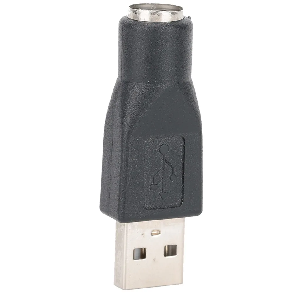4개입 6핀 USB-PS2 어댑터 플러그 앤 플레이 블랙 USB(수)-PS/2(암)..