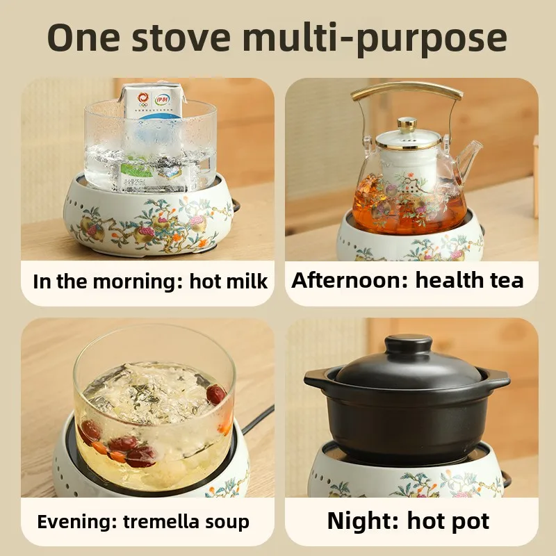 220V Electric Tea Stove with 1000ML Glass Tea Boiler for Home Use Including electric ceramic stove