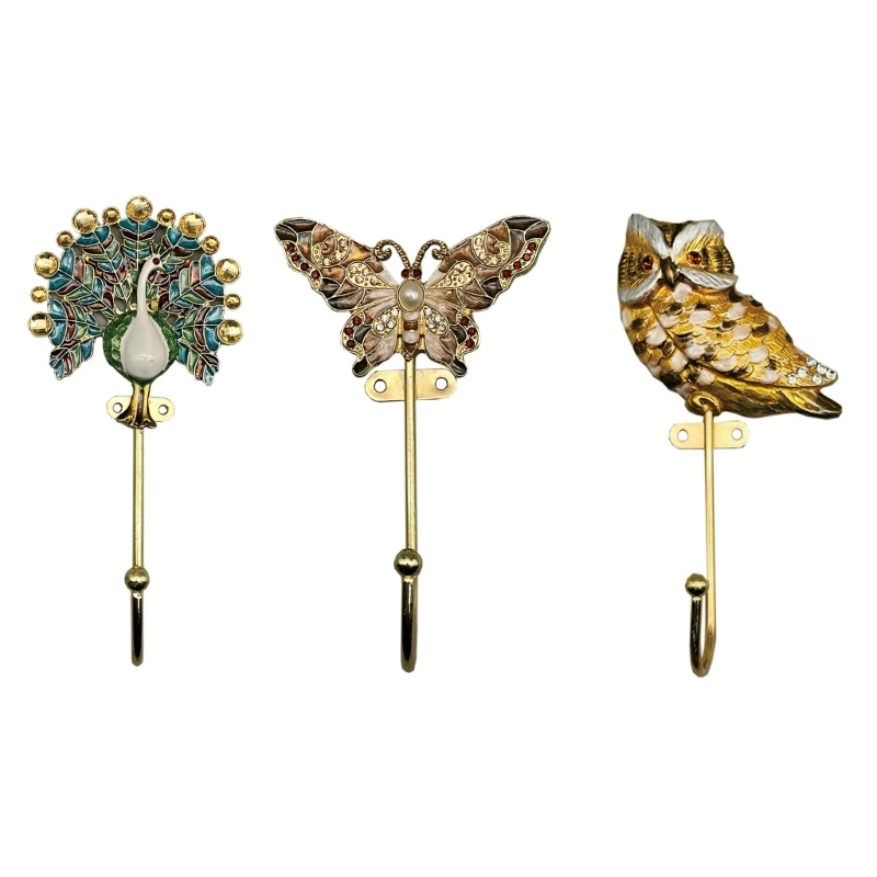 

Metal Vintage Cloth Hook Hangers European Style Wall Hooks Coat Bag Hat Hanging Hooks Bathroom Kitchen Enamel Hook Decor new