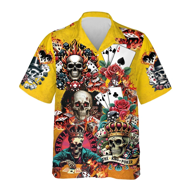 Gambling Las Vegas 3d Print Beach Shirts For Men Hawaiian Holiday Short Sleeve New Design Summer Lapel Funny Women Blouse Tops 2