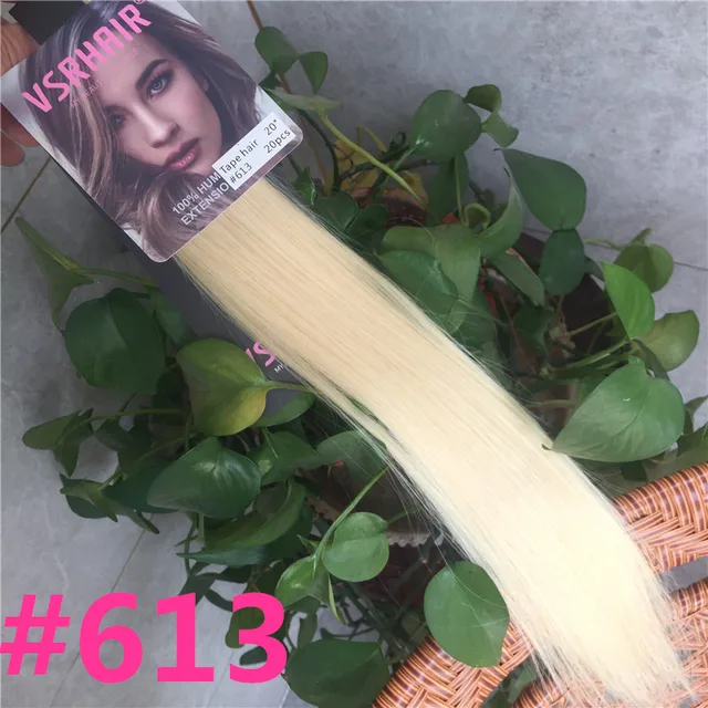 VSR PU Super Human Hair Tape In Extension Hair Style Double Drawn US Strong Adhesive Tape Human Hair Extensions For Salon #613