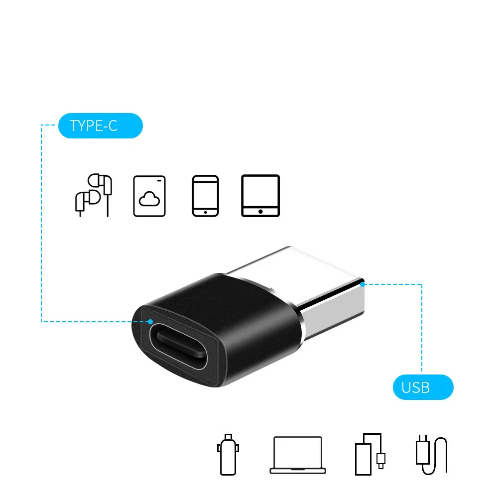 

1/2/5 упаковок, Универсальный Переходник USB Type-C 3,0 «мама» в USB 2,0 «папа»