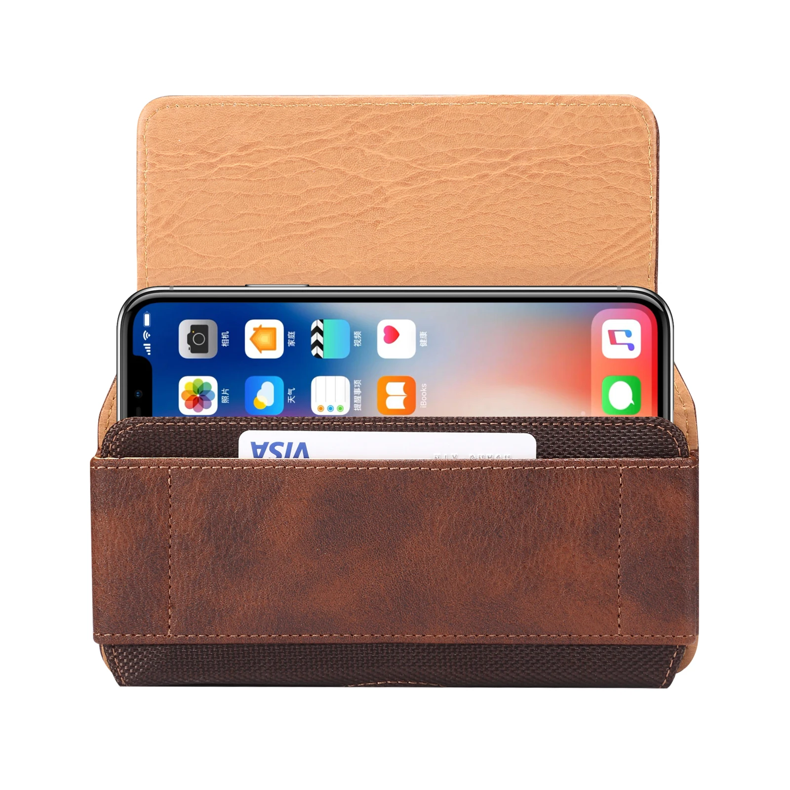 Luxury Leather Magnetic Card Holder Belt Clip Waist Bag Holster Pouch