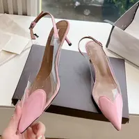 2025 Spring And Summer Pointy Head Baotou Pumps Female New Sexy Patent Leather Transparent Stiletto Sandals High Heels - Image 4