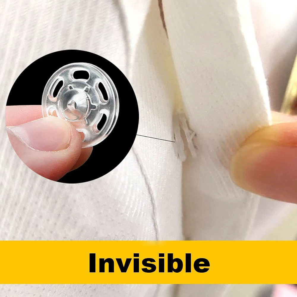 Description Picture 6 of item30 Pairs Plastic Snap Buttons Transparent Buttons Invisible Sewing Snap Fasteners for DIY Shirt Clothes Sewing 7/10/13/15/18mm