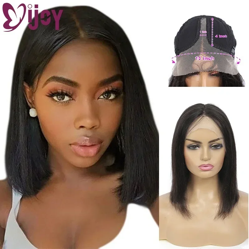 13x1-t-part-lace-human-hair-wig-short-bob-wig-straight-brazilian-remy-human-hair-wigs-middle-part-lace-wig-for-black-women-ijoy