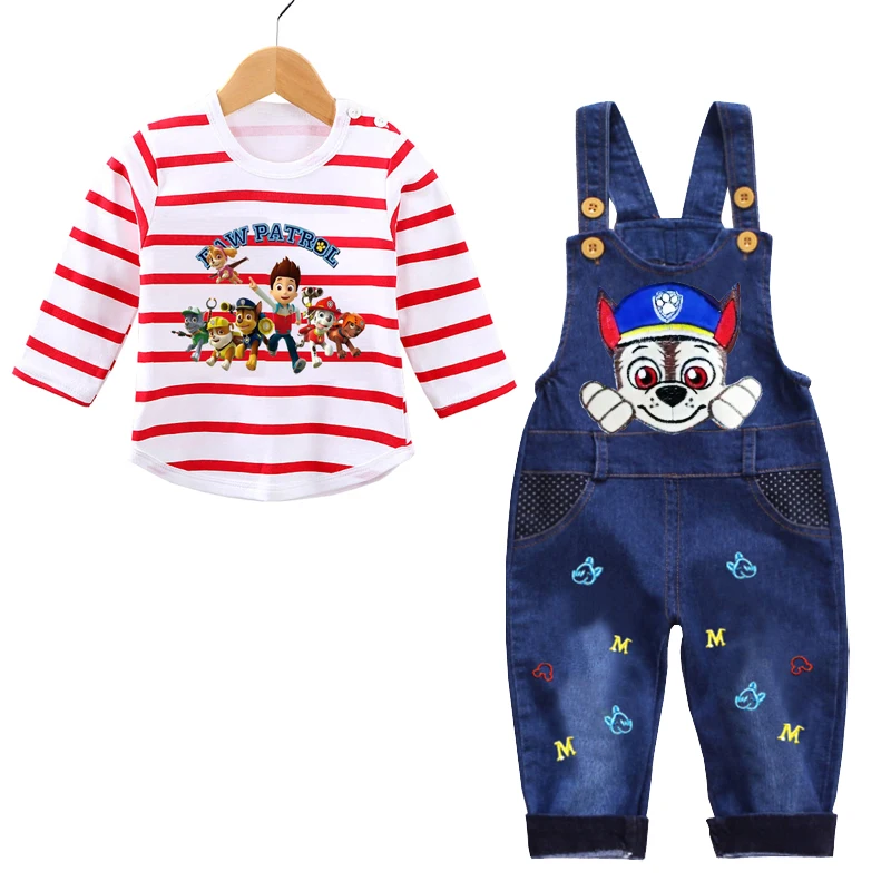 thumbnail image 1 of Conjunto de ropa de 2 uds para bebé recién nacido de 0 a 3 años, camisa de manga larga de la Patrulla Canina, mono, pantalones, conjunto infantil para niño pequeño, 1 of 5