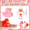 50Pcs 2.4Inch Valentine Rubber Duck in Bulk Valentine's Day  Heart Rubber Duck for Pool Bath Toy Classroom Prize Party,12 Style 2
