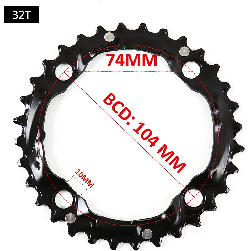 MTB Bicycle Chainring 24T/32T/42T 26T/38T 10S Bike Chainring 22T/32T/44T 9S 104B