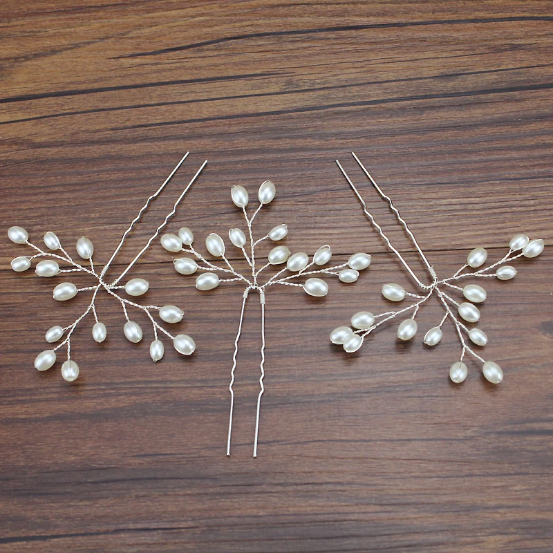 Handmade Simple Bride Hair Pin Pearl Vine Hairpin For Women Wedding Party Cute Hair Accessories Silver Gold Color