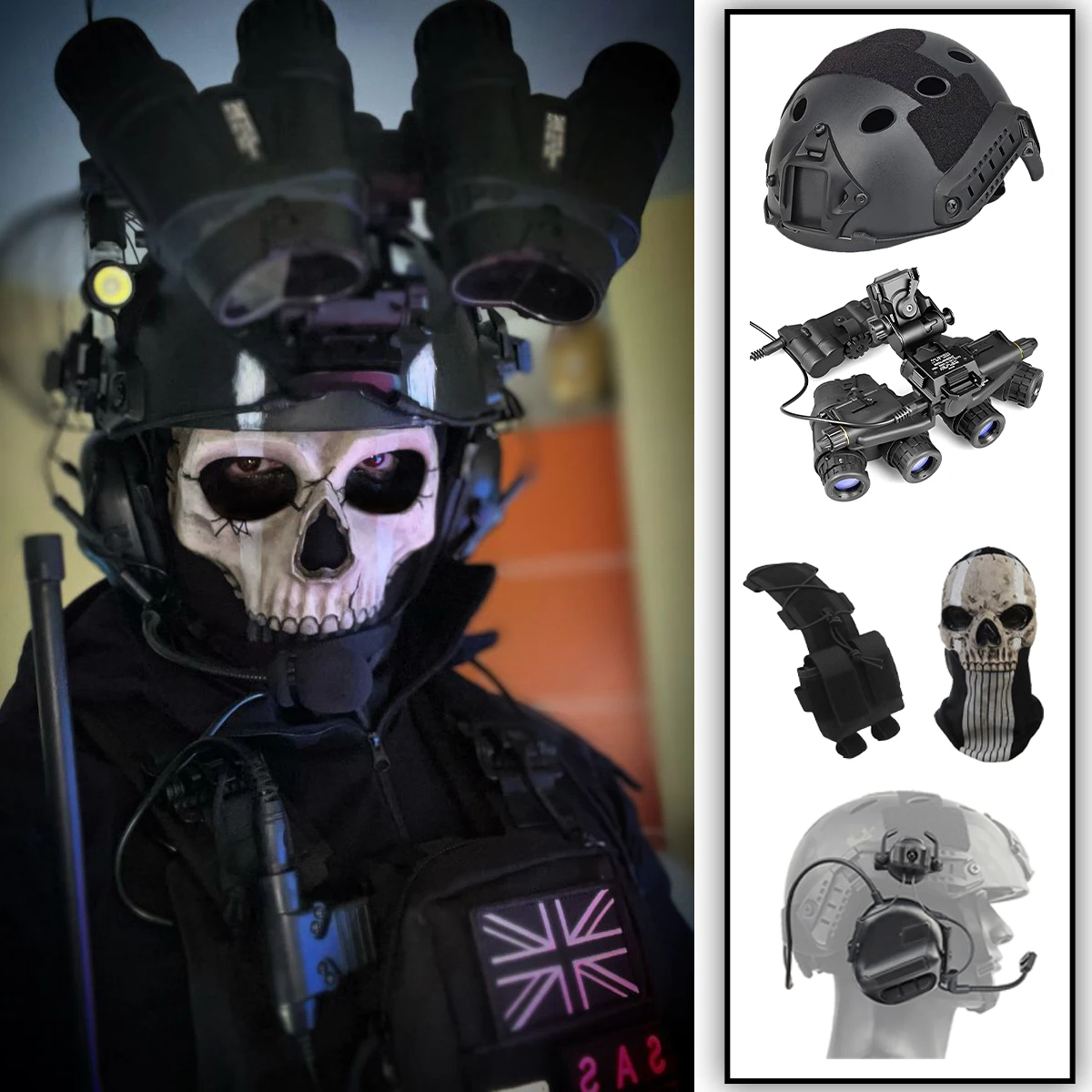 Cod Airsoft Helmet Set with Four-Eye Night Vision Model Tactical ...