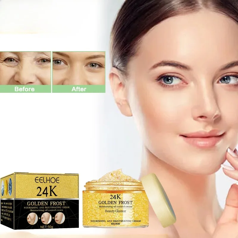 24k Gold Face Cream Reducing Fine Lines Anti Aging Wrinkles Removal Lifting Firming Deeply Moisturizing Skin Repair Facial Cream