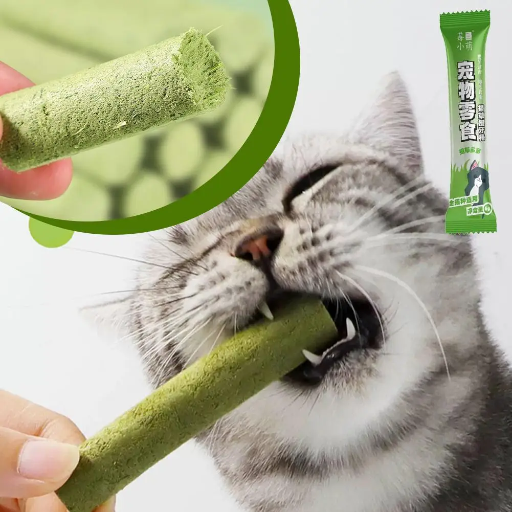 6Pieces Cat Grass Teeth Grinding Stick Pet Snacks Hairball Removal Mild Hair Row Ready To Eat Cat Baby Teeth Cleaning Sticks cat grass teeth grinding sticks