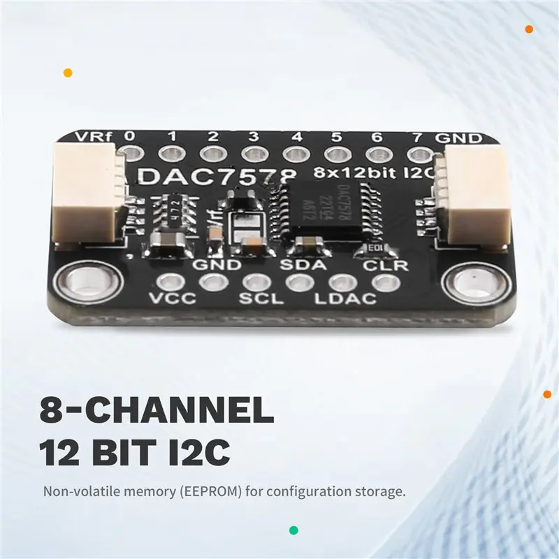 DAC7578 STEMMA QT 모듈 STEMMA QT/Qwiic 3V - 5V 12비트 고정밀 디지털-아날로그 변환 30Mmx17.8Mmx5mm