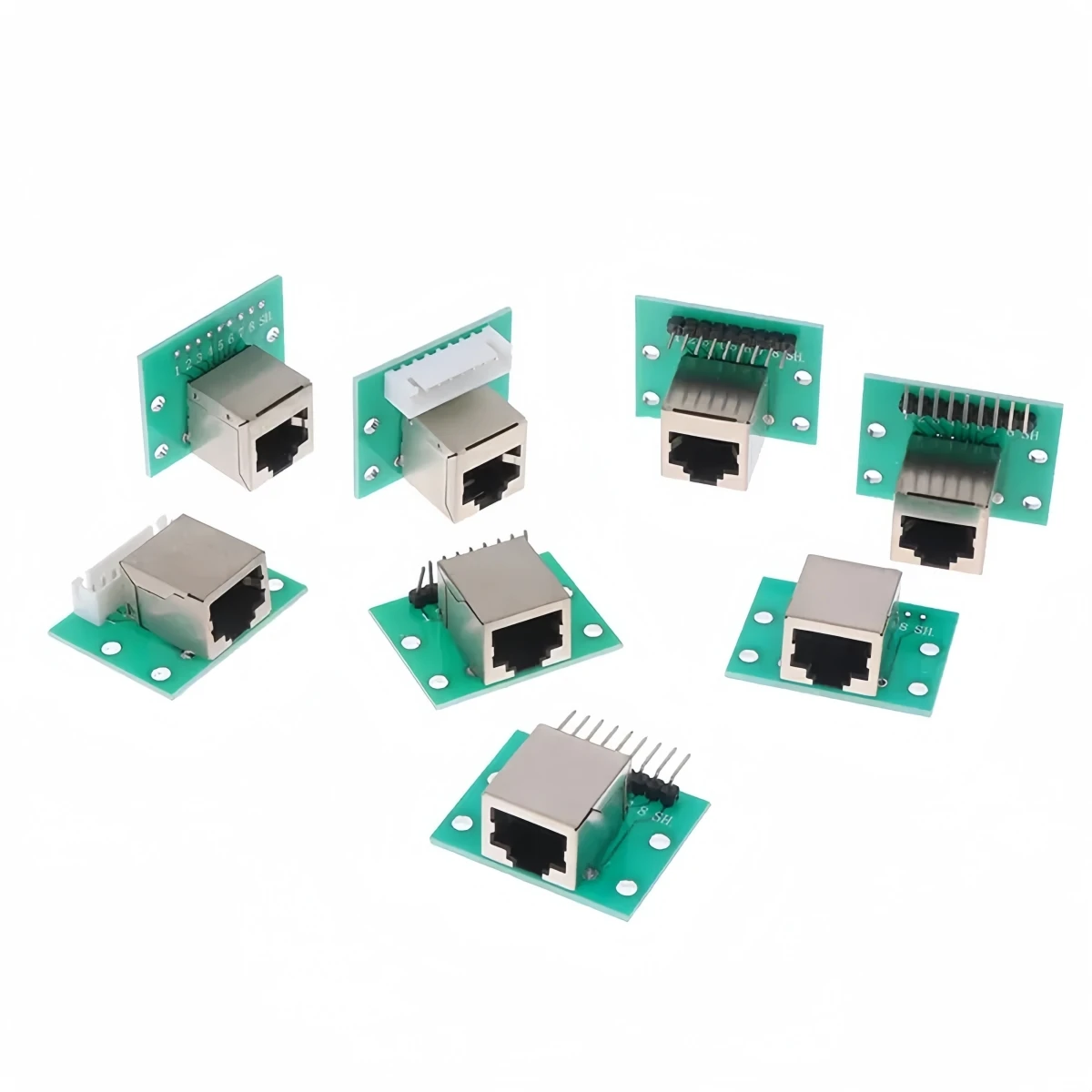 PCB Board PCB Board Assembly Printed Circuit Board 1Pcs RJ45 Adapter Board To XH2.54 Modular Ethernet Connector Adapter Network Interface + Breakout Board + Pin Header