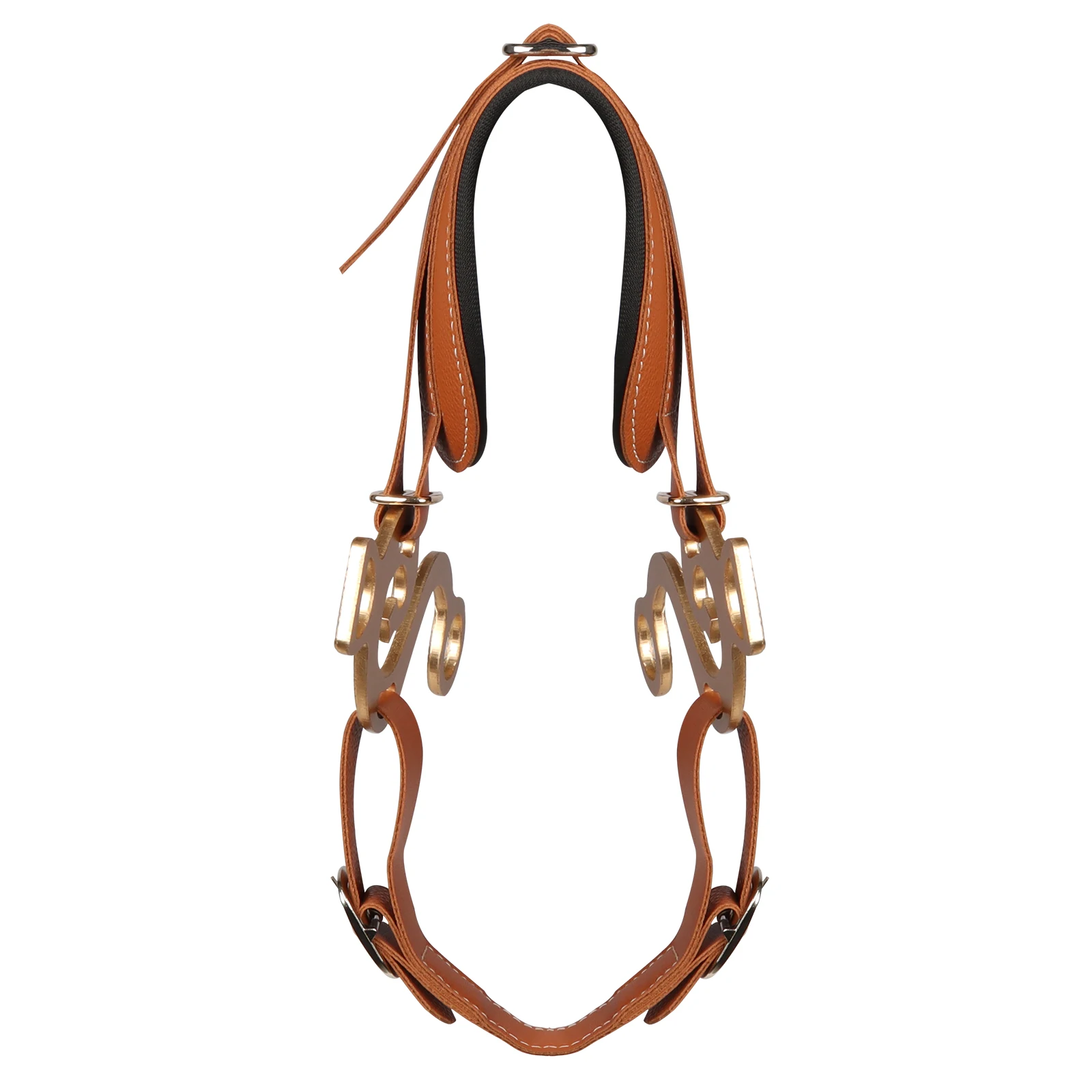Horse Bit Bridle Hackamore Brown Leather English Western Nose Curb Chain Padded Leather Adjustable Horse Equipment 3