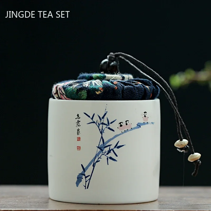 Creativity Ceramics Tea Caddy Tieguanyin Storage Tank Portable Travel Tea Box Sealed Coffee Powder Jar Spice Organizer tea tin box,tea canister