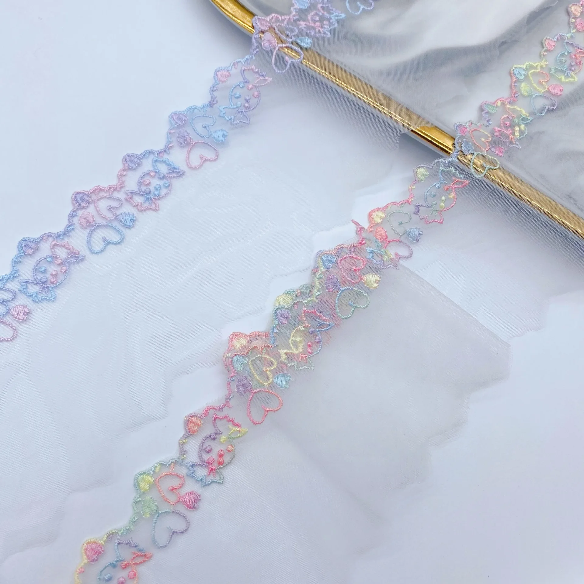 귀여운 캔디 러브 레이스 원단, DIY 드레스 스커트, 웨딩 의류 액세서리, 다..