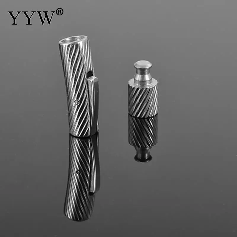 10pc Stainless Steel Bayonet Clasp 3mm 4mm 6mm Curved Tube Push Lock Closure Leather Bracelet Clasps Diy Jewelry Making Supplies