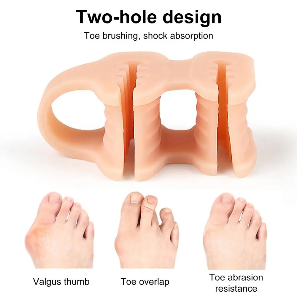 1 Pair 6cm Toe Separator With 2 Loop Orthopedic Bunion Valgus Hammertoe Corrector Foot Alignment Overlapping Toe Spacer Hammer