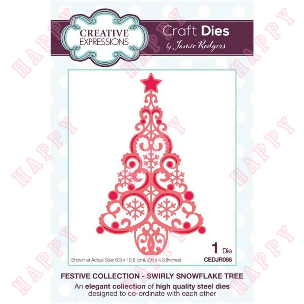 

New Metal Cutting Dies Christmas Swirly Snowflake Tree For DIY Scrapbook Envelope Greeting Card Decorative Embossing Handcraft