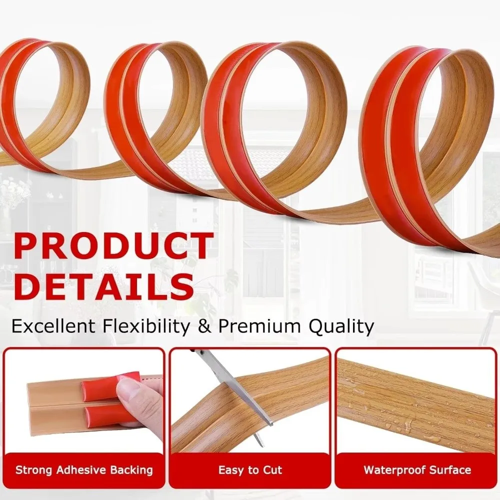 Flexible Peel and Stick PVC Wall Trim - 2cm x 2m, Self-Adhesive Corner Protector