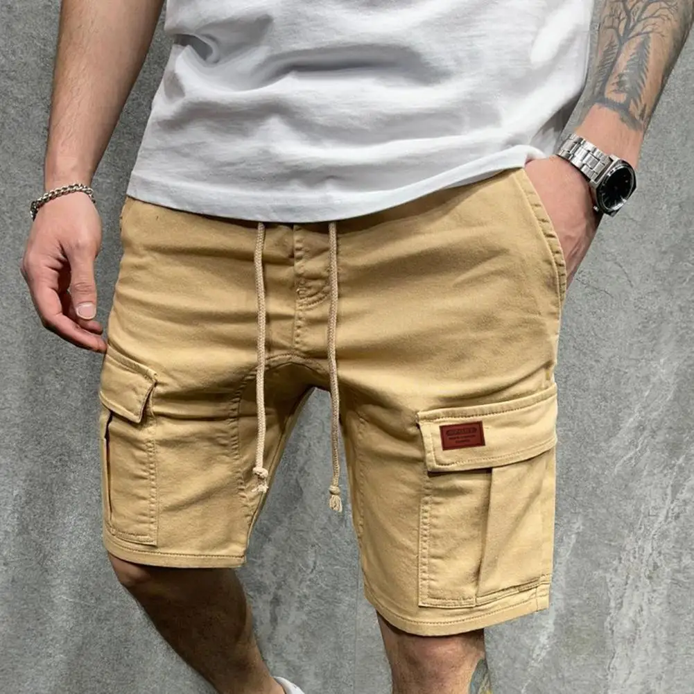 Shrink Resistant  Trendy Multi Pockets Men Cargo Shorts Streetwear Men Shorts Drawstring   for Fitness 5