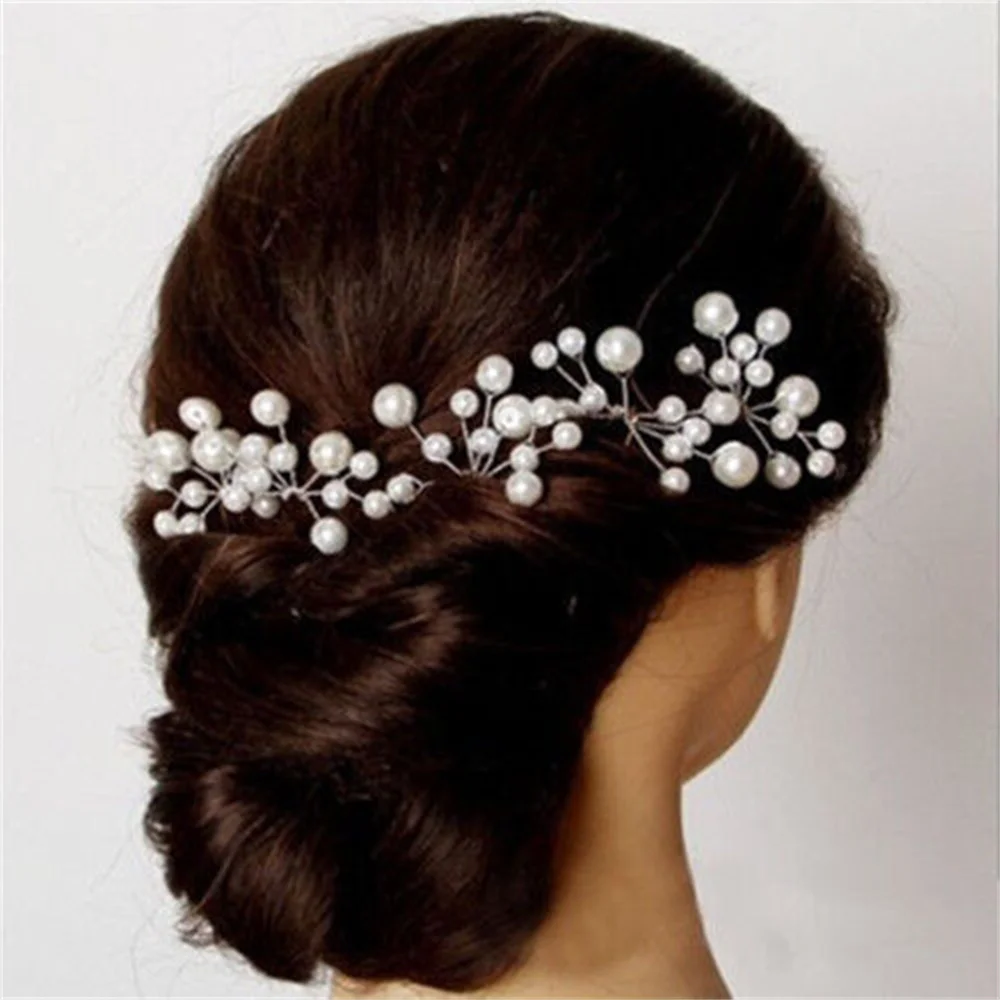 

Fashion Metal U Shape Pearl Hairpin Clips Wedding Bridal Updo Ornaments Ancient Costume Modeling Hair Jewelry Accessories Gifts