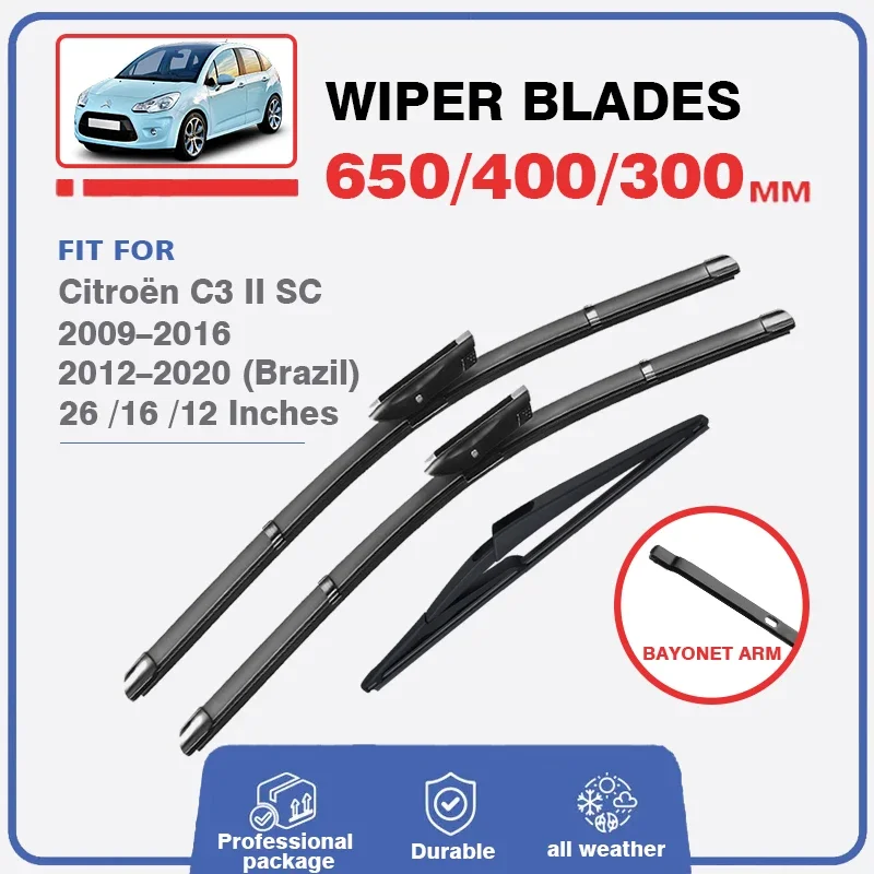 AERO Flat Windscreen Wiper Blades For Citroen C3 Picasso (2009-2010) - 24/16 Inches