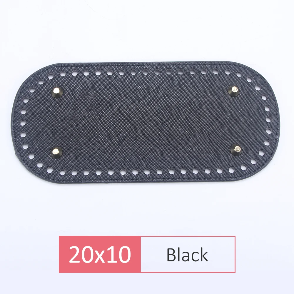 Elegant PU Leather Oval/Round Crochet Bag Base for DIY Weaving and Home Decor