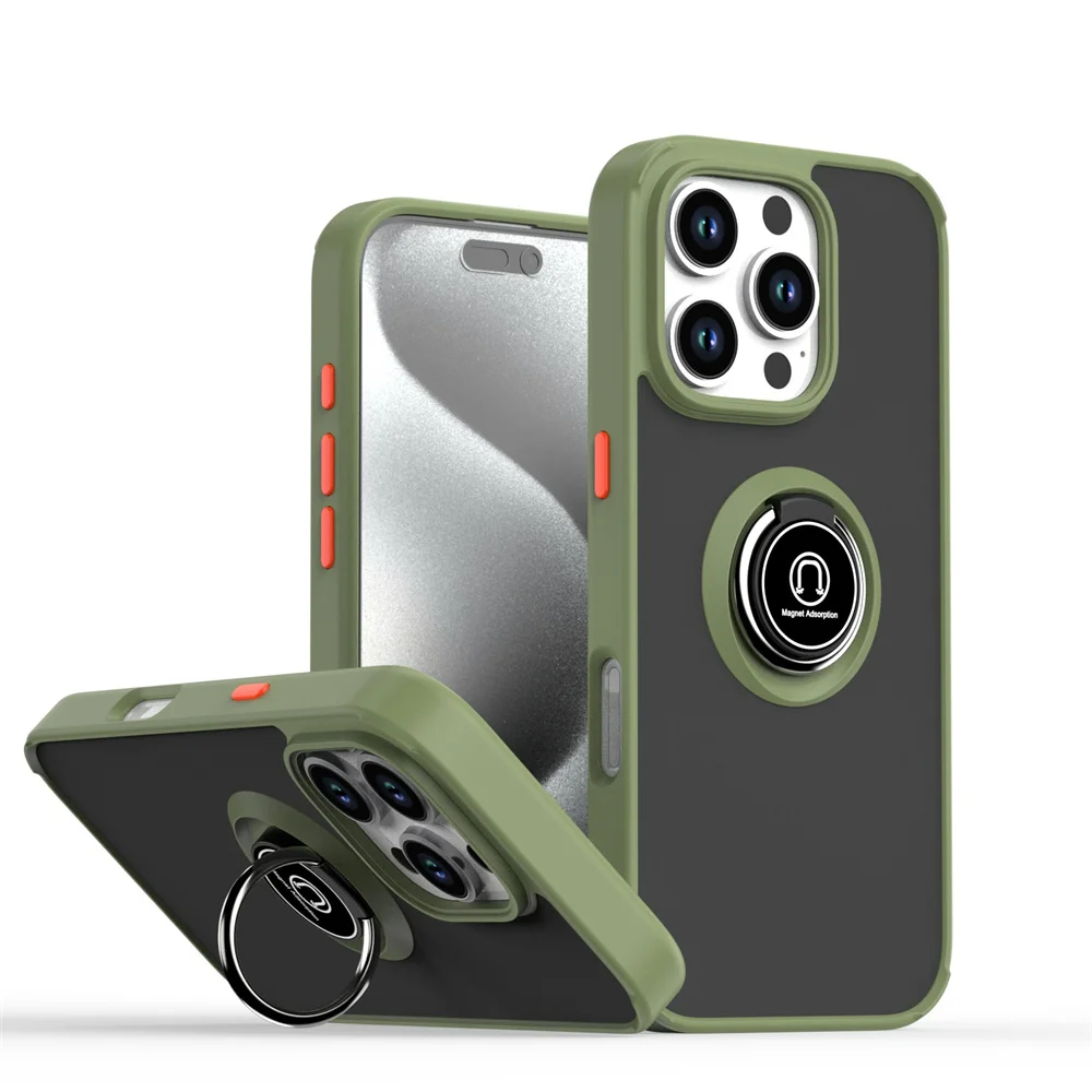 Matte Magnetic Stand Phone Case with Frosted Solid Color Finish
