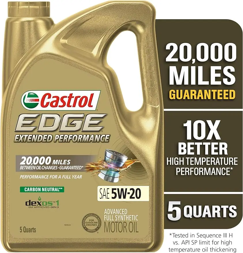 

Расширенная Производительность Castrol Edge 5W-20, усовершенствованное полностью синтетическое моторное масло, 5 кварт