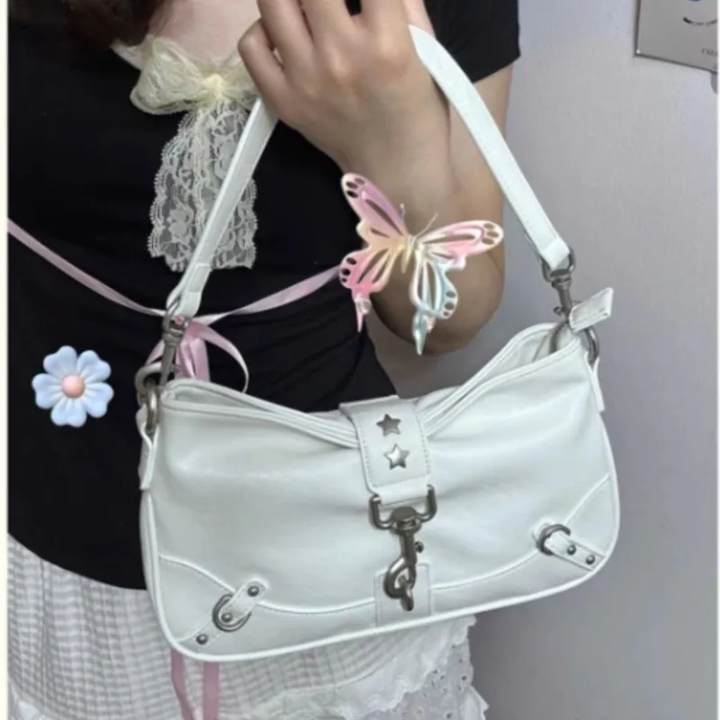 JIAERDI Hot Girls Silver Shoulder Bags Wallet Women Versatile Star Casual Underarm Bag Ladies Large Capacity Y2k Handbag 2025