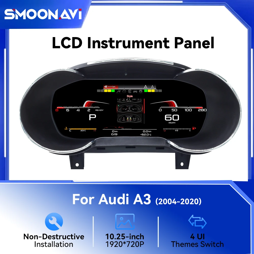 SMOONAVI Grupo de instrumentos digitales de 10" para Audi A3 S3 Q2 Q2L 2013-2019 |   Velocímetro LCD Plug and Play de cabina virtual 1
