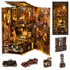 Book Nook Kit Classic Car F1 DIY Wooden Puzzle Bookshelf Insert Decor Dollhouse Model Bookend Building Home Decoration Gifts 6
