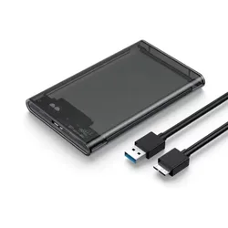 Transparent USB 3.0 Portable External Hard Drive Enclosure, Tool-Free Design for 2.5-inch SATA HDD/SSD (USB 3.0 grey)