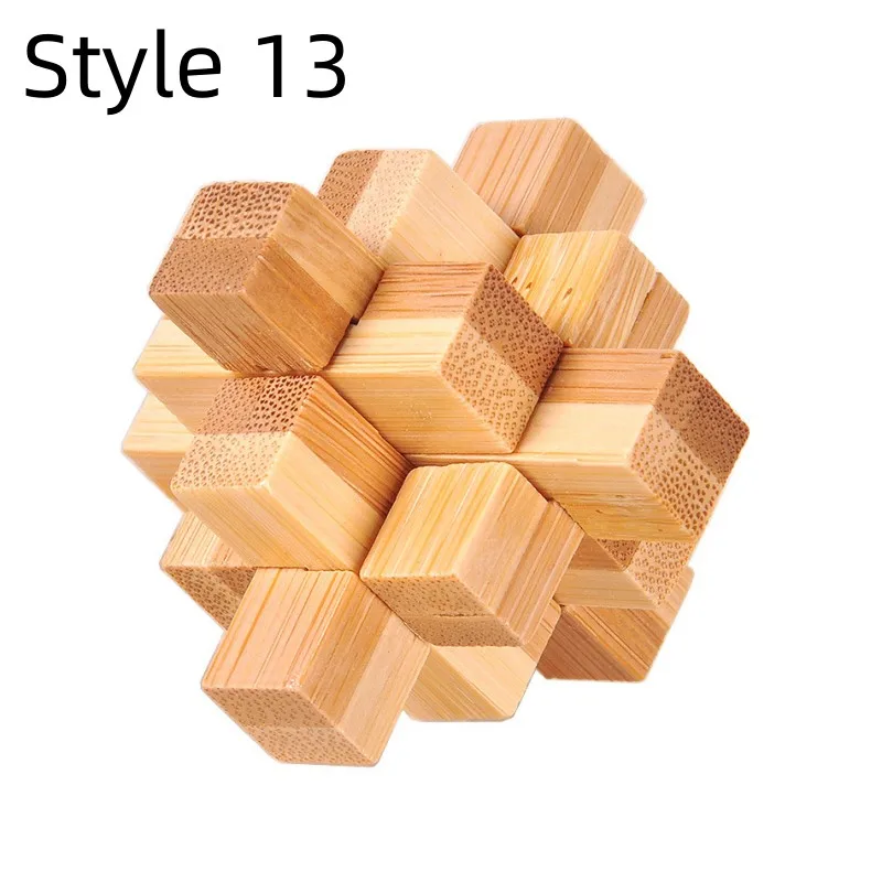 Wooden Kong Ming IQ Brain Teaser Educational 3D Puzzle Toy