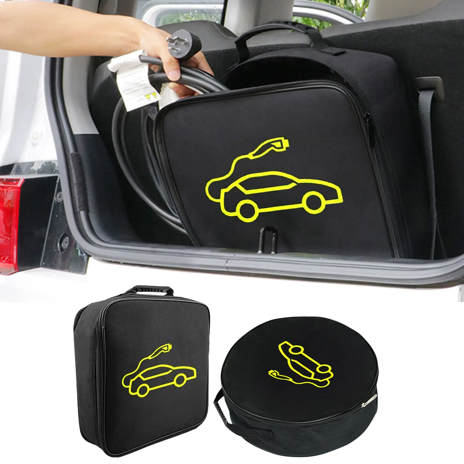 Car Charging Cable Storage Bag Jumper Carry Bag For Electric Vehicle