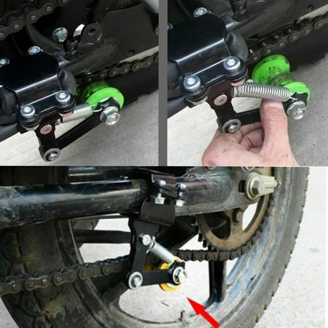 Ajustador de cadena de motocicleta con tensor de cadena de polea de ruedas  de guía para moto de cross Wdftyju Accesorios para autos y motos