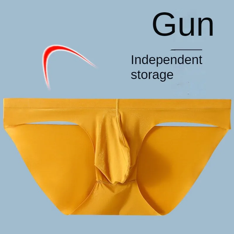 Men's 3D Pouch Underwear Lightweight Sport Quick Dry Performance Boxer Ice Silk Briefs Interior Hombre Sexy Panties Motile Sperm