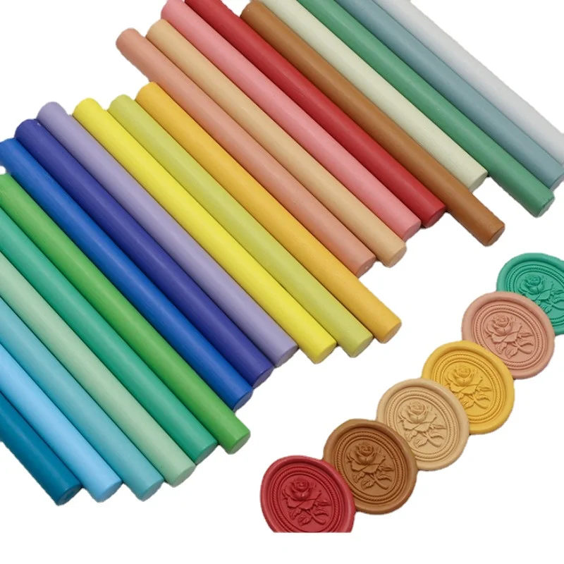 Matte Color Round Sealing Wax Stick Envelope Scrapbooking Sealing Stamp Material Can Be Used with Lacquer Gun 2pcs