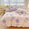 4pcs, 100% cotton bedding set, four piece sheet set comfort set girly fresh style couple bed comforter set 2