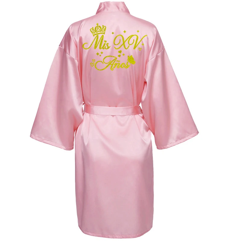 Bathrobes Princess Sweet 15 Years Girl Birthday Party Mis Quince A&ntilde;os Quinceanera Robe women sleepwear,sleepwear pajamas,cotton bathrobe,kids sleepwear robe