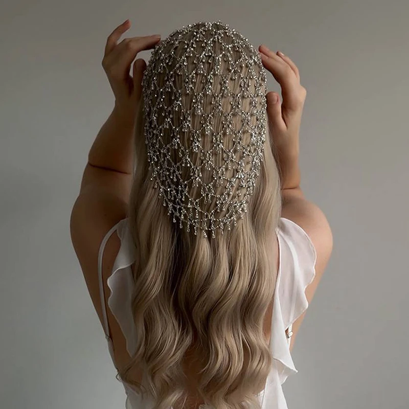 Strass Haarschmuck Hochzeit Braut Elegante Lange Quasten Schmuck Mode Dinner Party Retro Haarband – Detail 1